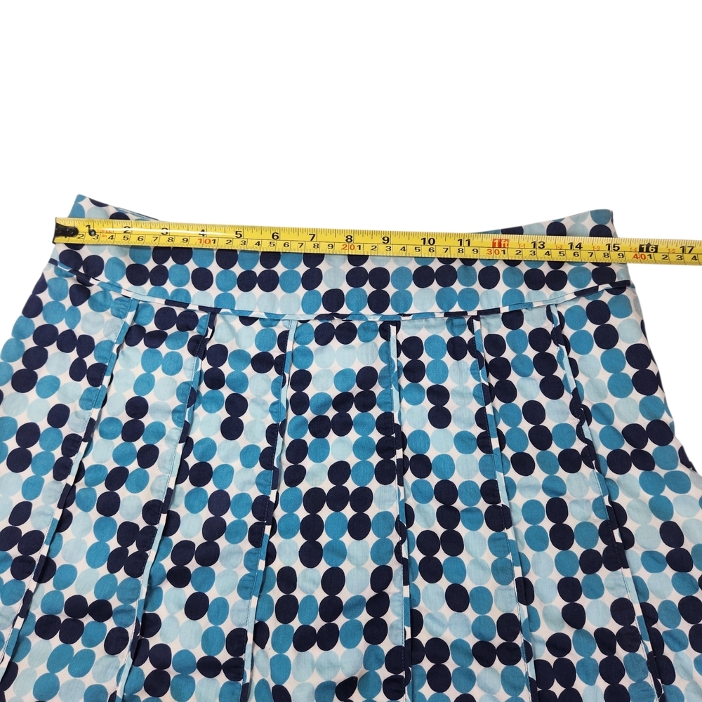 Ann Taylor A-Line Skirt Size 6 Blue Polka Dot Knee Length Classic Preppy Lined - Picture 11 of 12